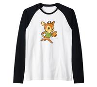 Rugby Deer Runner Cartoon Raglan Baseball Tee