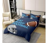 Rugby Double Duvet Cover Sets Sports Bedding Set 3D Print Microfiber Soft Lightweight Breathable Quilt Cover with Zipper and 2 Pillowcases c-898