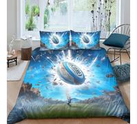 Rugby Duvet Cover for Teens And Adults 3D Print Cool Rugby Comforter Covers Quilt Cover Soft Microfiber Bedding Set with Pillow Cases with Zipper Closure 3 Pieces Double（200x200cm）