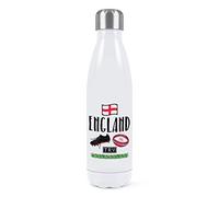 Rugby England Double Wall Water Bottle Insulated Stainless Steel Sports Drinks 500ml White