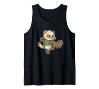 Rugby Ferret Kick Cartoon Tank Top