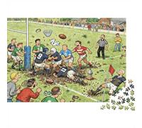 Rugby Field Crowd 1000pcs Mini Puzzle For Family Challenging | 52x38cm Cardboard Living Room Decor Durable Structure Gathering Gift Brain Training