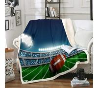 Rugby Fleece Blanket, 3D Printing Soft Rugby Throw Blanket, Fluffy Blankets for Beds, Sofa and Couch, for Kids Adults, 130x150cm