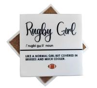 Rugby Girl Definition, Rugby Girl gift, Rugby Girl Definition Marble coaster