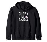 Rugby Girl Gift - Women's Rugby Player - Ladies Rugby Gift Zip Hoodie