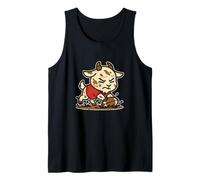 Rugby Goat Muddy Try Cartoon Tank Top
