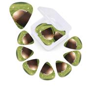 Rugby Guitar Picks 12 Pack with Organizer Box, 0.46 0.71 0.96 mm Includes Thin Medium Heavy Thickness,Abstract Guitar Pick Plectrums for Electric Guitar Ukulele Bass