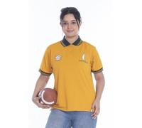 Rugby Half Sleeve T-Shirt, Button Down Collar, Women's Size S-XXL, Australia Style (M, Golden Yellow)