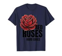 Rugby Hard Edges Red Roses Floral Design for Fans T-Shirt
