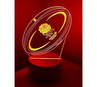 Rugby Ireland Wales England Irish Provinces LED Night Light for Kids, 3D Illusion Night Lamp, 16 Colors Changing with Remote Control, Room Decor, Gifts for Children (England - Black Base)