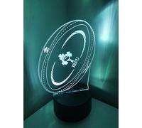 Rugby Ireland Wales England Irish Provinces LED Night Light for Kids, 3D Illusion Night Lamp, 16 Colors Changing with Remote Control, Room Decor, Gifts for Children (Ireland - Black Base)