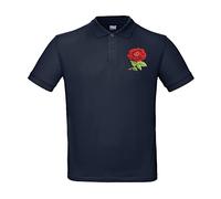 Rugby Kids Polo Shirt Personalised Embroidered England Crest Classic Vintage Style in Blue with Short Sleeves Best Gift for Unisex Kids (3/4 Years)