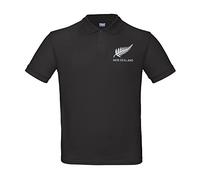 Rugby Kids Polo Shirt Personalised Embroidered New Zealand Classic Vintage Style in Black with Short Sleeves Best Gift for Unisex Kids (5/6 Years)