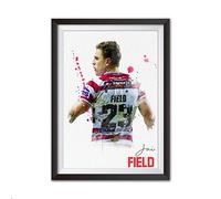 Rugby League Player Jai Field Watercolour Art Print, A4 Size, No Frame
