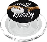 Rugby Michelangelos Hands "Thank God For Rugby" Funny Rugger PopSockets PopGrip for MagSafe