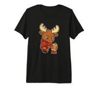 Rugby Moose Kick Prep Cartoon Premium T-Shirt