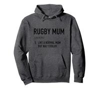 Rugby Mum Funny Definition Mothers Day Normal But Cooler Pullover Hoodie, Adult Unisex, Dark Heather Grey, Small