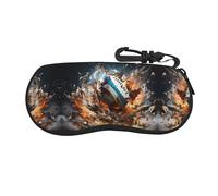 Rugby on Fire Men's and Women's Eyeglass Cases, Softshell, Classic, Lightweight Neoprene Zipper Bag, Travel Accessories
