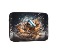 Rugby On Fire Patterned Laptop Sleeve Bag, 15 Inch Shockproof Slim Laptop Bag Briefcase Carrying Laptop Cover