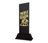 Rugby Performance Trophies & Awards - Back, Forward, Most Tries, Scrum & Team Prizes - Personalised Engraved Acrylic & Metal Presentation Trophy - Shadowline (Tackle of the Season)