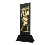 Rugby Performance Trophies & Awards - Back, Forward, Most Tries, Scrum & Team Prizes - Personalised Engraved Acrylic & Metal Presentation Trophy - Shadowline (Forward - Male)