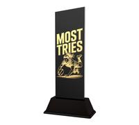 Rugby Performance Trophies & Awards - Back, Forward, Most Tries, Scrum & Team Prizes - Personalised Engraved Acrylic & Metal Presentation Trophy - Shadowline (Most Tries - Female)
