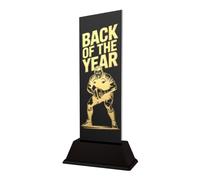 Rugby Performance Trophies & Awards - Back, Forward, Most Tries, Scrum & Team Prizes - Personalised Engraved Acrylic & Metal Presentation Trophy - Shadowline (Back - Male)