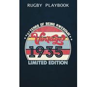 Rugby Playbook :87 Year Old Gifts Vintage 1935 Limited Edition 87th Birthday: Gifts for Mom:Practical Rugby Game Coach Play Book | Coaching Notebook ... Tactics & Strategy | Gift for Coaches & T