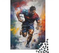 Rugby Player Abstract Colour 1000 Piece Jigsaw Puzzle Jigsaw Puzzle for Adults Night View Puzzle Game for Family 70x50cm/1000pcs