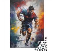 Rugby Player Action Teen Puzzle Fans 1000 Pieces for Decompression And Wall Decor Sturdy Cardboard 38x26cm/1000pcs