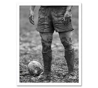Rugby Player Ball Mud Bowl Art Print Framed Poster Wall Decor 12x16 inch