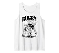 Rugby Player Built for Impact Funny Rhino Elephant Tackle Tank Top