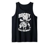 Rugby Player Built for Impact Funny Rhino Elephant Tackle Tank Top