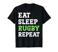 Rugby Player Eat Sleep Rugby Repeat Value Graphic T-Shirt, Men, Black, M