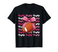 Rugby Player Team Coach Coquette Bow Women Girls Rugby T-Shirt