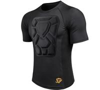 Rugby Protective Gear Padded Comprssion Breathable Shirt, Mens Safe Guard Top for Chest Protector