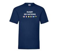 Rugby Six Nations T-Shirt - Option to Personalise with a Name and Number Printed on The Back- England, France, Ireland, Italy, Scotland and Wales