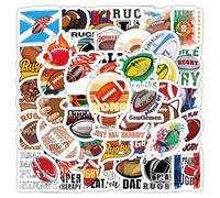 Rugby Stickers 50 Pcs Waterproof Funny Sports Sticker for Laptop Water Bottle Skateboard Car Scrapbook Travel Case Bike Luggage Guitar Helmet,Vinyl Trendy Popular Stickers for Teens Adults Boys