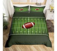 Rugby Super King Size Duvet Cover Sets Green Court Bedding Set 3D Print Soft Microfiber Quilt Covers 260x220 cm with Zipper Closure and 2 Pillowcases 50x75 cm for Adults E.2178