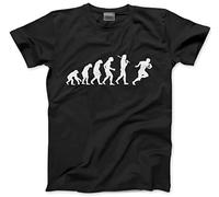 Rugby T-Shirt - Evolution Rugby Tee Men's Tshirt Player Sport Scrum Team Coach - S Black