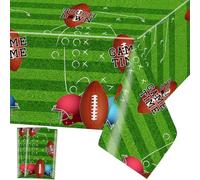 Rugby Table Cloth American Football Plastic Table Covers Ball Tablecloth Rectangular Tablecloths Disposable Wipe Clean Waterproof Table Cloths Cover for Kids Birthday Sport Party Decoration, 2pcs