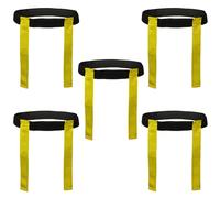 Rugby Tackle Tag Belts and Flags - Set of 6 Adjustable Belts with 12 Detachable Flags - Ideal for Tag Rugby, PE, and Team Sports - Fits Kids and Adults - Durable & Bright (Yellow, Pack 5)