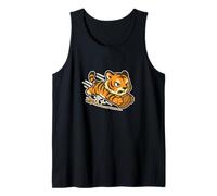 Rugby Tiger Dive Cartoon Tank Top