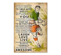 Rugby Today is A Good Day,12 * 8 Inches Vintage Funny Poster Wall Decor Art Gift Retro Picture Metal Sign