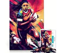 Rugby Women Player in Action 1000 Pieces Jigsaw Puzzles for Adults Improve Memory Peaceful Fun Sharp Edge (38x52cm)
