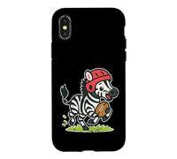 Rugby Zebra With Scrum Cap Run Case for iPhone X/XS