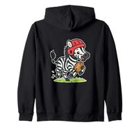 Rugby Zebra With Scrum Cap Run Zip Hoodie