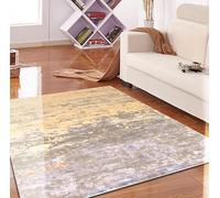 Rugeast Modern Designer Rug 183 x 121 cm - Hand Knotted - Wool & Bamboo Silk - Grey Beige Cream