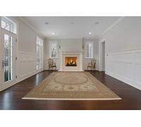 Rugeast Oriental Silk Rug White/Beige 282 x 184 cm Hand Knotted from India Unique Design for Your Guest Room