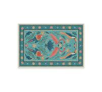 RUGGABLE x Iris Apfel Machine Washable Modern Area Rug - Birds of A Feather Aqua 2x3, Stain-Resistant, Non-Slip with Standard Pad - Small Rugs for Living Room, Bedroom, Hallway, Entryway & Bathroom